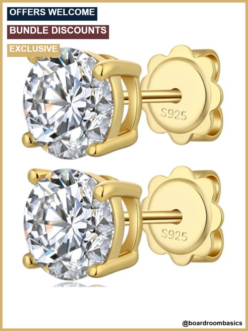 925 Sterling Silver Cubic Zirconia Stud Earrings